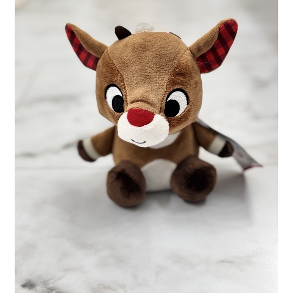 Rudolph, Santa, Abominable Snowman Baby Plush Rattle Christmas Stuffed All 3 - Picture 2 of 6